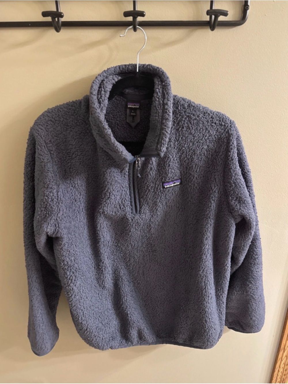 Patagonia Blue/Gray Sherpa Quarter-Zip Fleece Pullover
